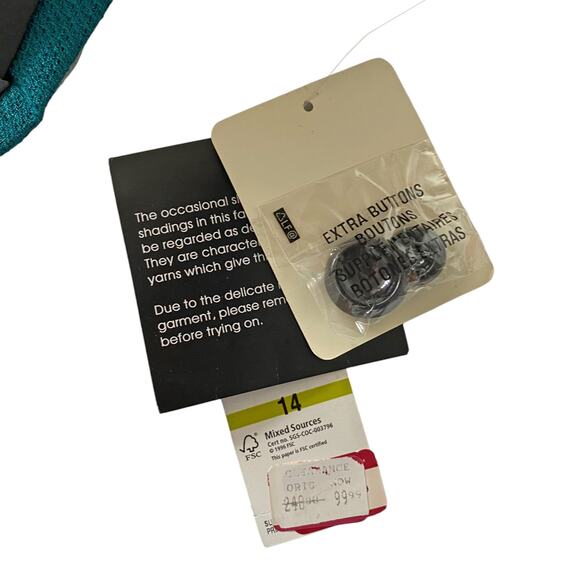 Jones New York : NEW Teal Textured Blazer Jacket Lined Workwear Suiting : 14 - Picture 9 of 11